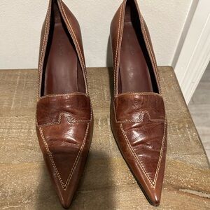 ALDO Women's Tan Leather Pointed Loafers